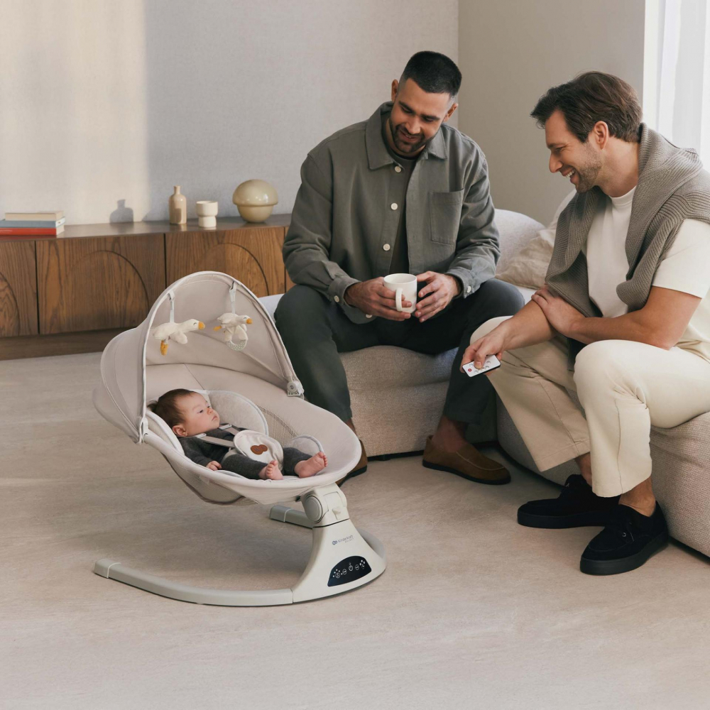 Baloansoar electric pentru copii Kinderkraft Tulsy Beige cu telecomanda, reglare spatar, plasa de tantari, jucarii, functii Bluetooth si USB - 3 | YEO