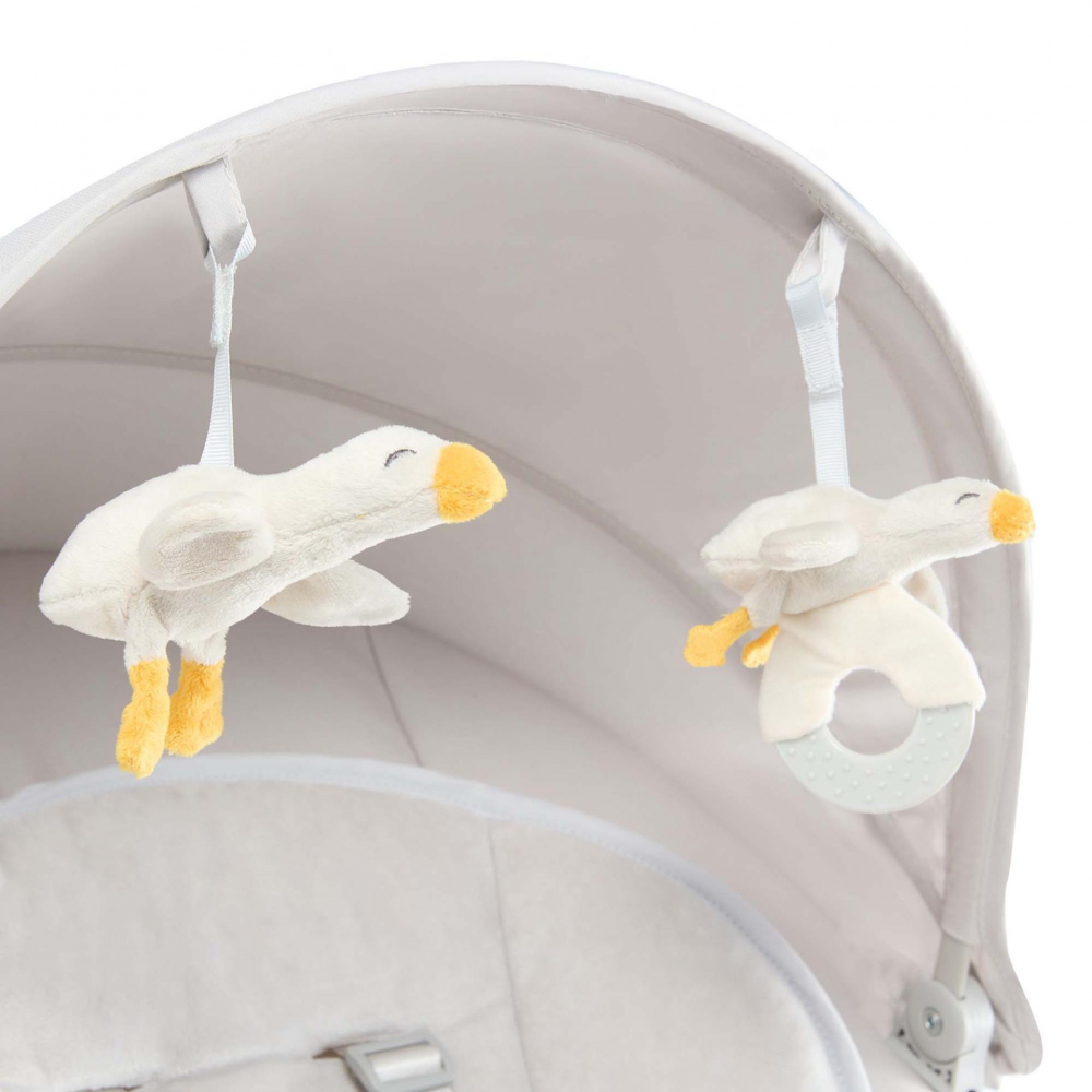 Baloansoar electric pentru copii Kinderkraft Tulsy Beige cu telecomanda, reglare spatar, plasa de tantari, jucarii, functii Bluetooth si USB - 7