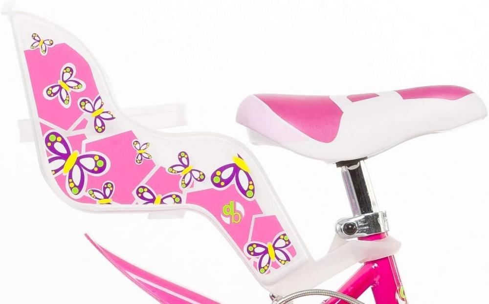 Bicicleta fetite Dino Bikes 146 RN Roz, 14 inch, varsta 4-7 ani, inaltimea recomandata 95-115 cm, roti ajutatoare, frana pe ambele roti - 3 | YEO