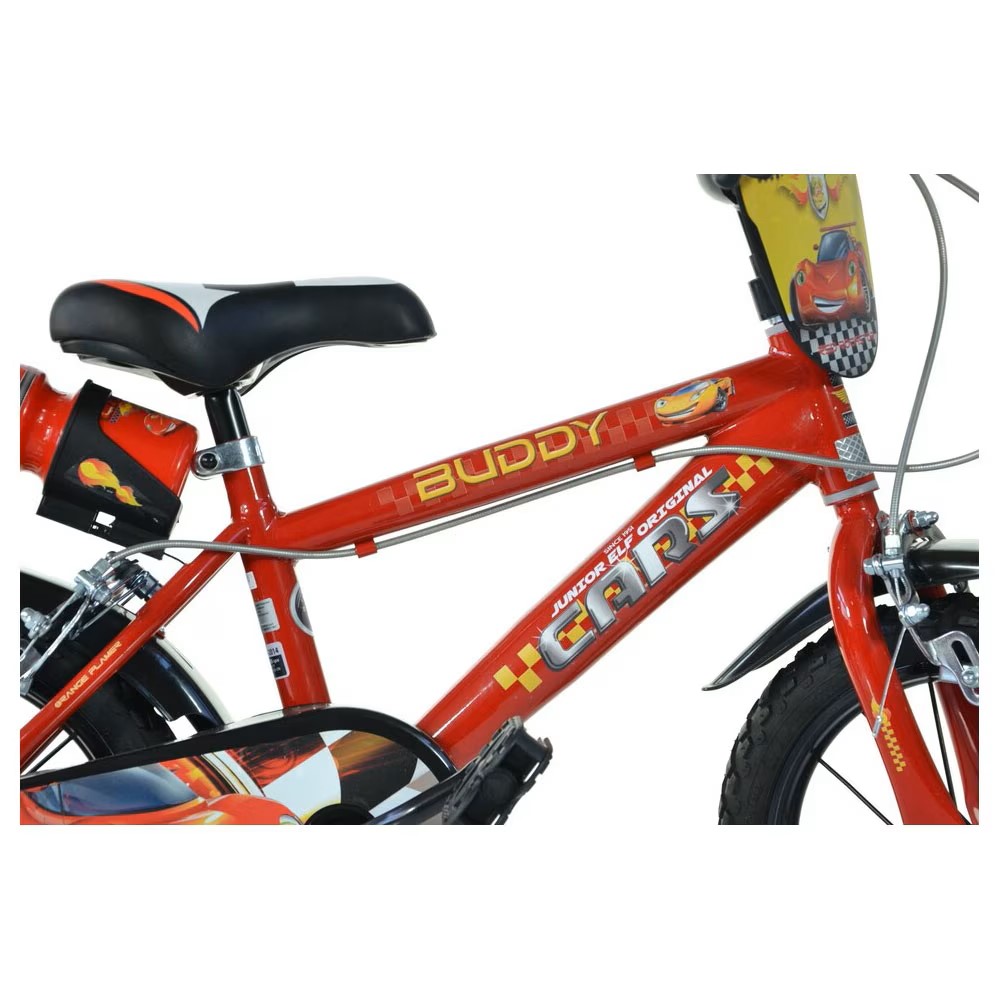 Bicicleta copii Dino Bikes Cars 3, 14 inch, varsta 4-7 ani, inaltimea 95-115 cm, cu frana de mana pe ambele roti, suport cu sticla de apa, roti ajutatoare, aparatoare lant - 1 | YEO