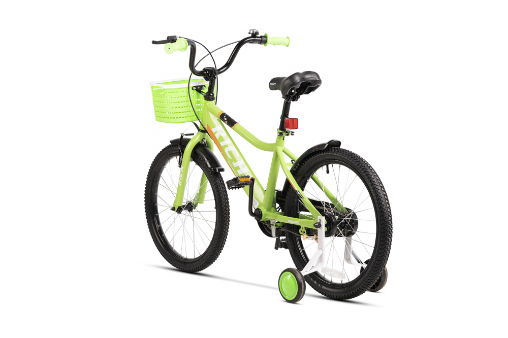 Bicicleta copii 7-10 ani Rich VerdeAlb, Roti 20 Inch, Frana fata V-Brake, Frana Spate Tambur, Roti Ajutatoare - 4