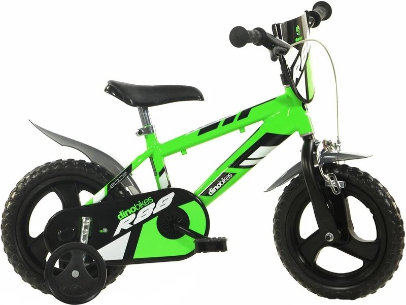 Bicicleta copii Dino Bikes MTB 412U diametru 12 inch, varsta 3-5 ani, inaltimea recomandata 87 - 110 cm, roti Eva fara camera, frana de mana pe roata din fata