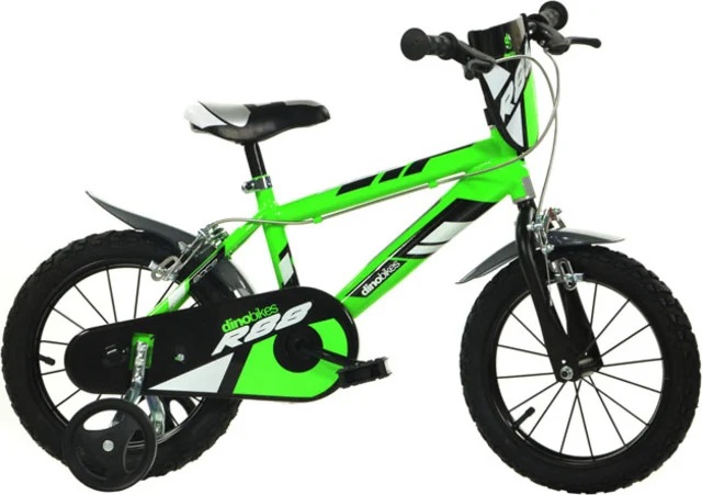 Bicicleta copii Dino Bikes MTB 414U diametru 14 inch, varsta 4-7 ani, inaltimea 95-115 cm, roti ajutatoare, frana de mana pe ambele roti