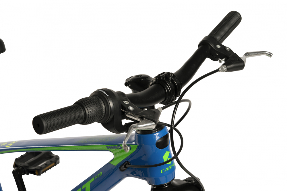 Bicicleta copii MTB Carpat Hiro 20 inch AlbastruVerde, Schimbator spate Sunrun 7 viteze, Schimbator fata Rotativ, Frana Disc fataspate, Cadru aluminiu, Furca Supensie