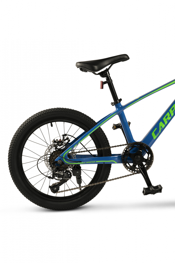 Bicicleta copii MTB Carpat Hiro 20 inch AlbastruVerde, Schimbator spate Sunrun 7 viteze, Schimbator fata Rotativ, Frana Disc fataspate, Cadru aluminiu, Furca Supensie - 4