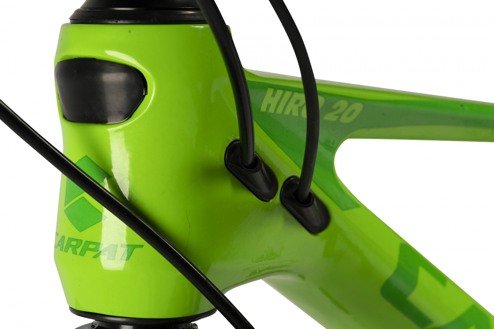 Bicicleta copii MTB Carpat Hiro 20 inch Verde, Schimbator spate Sunrun 7 viteze, Schimbator fata Rotativ, Frana Disc fataspate, Cadru aluminiu, Furca Supensie - 1