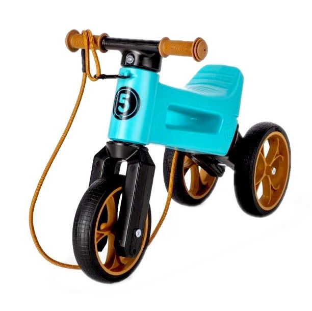 Bicicleta copii fara pedale 2 in 1 Funny Wheels Rider SuperSport Aqua, varsta 1-4 ani, transformabila din tricicleta cu doua roti spate in bicicleta cu o roata spate, anvelope de cauciuc plin, inaltime scaun 27-29 cm - 7