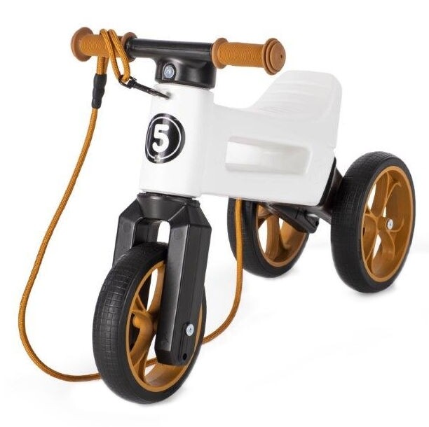 Bicicleta copii fara pedale 2 in 1 Funny Wheels Rider SuperSport Pearl, varsta 1-4 ani, transformabila din tricicleta cu doua roti spate in bicicleta cu o roata spate, anvelope de cauciuc plin, inaltime scaun 27-29 cm - 7
