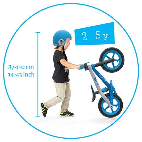 Bicicleta copii fara pedale Chillafish BMXie 02 Blue cu suport pentru picioare si frana integrata, varsta 2-5 ani, scaun reglabil de la 32 la 39 cm, anvelopele RubberSkin - 5