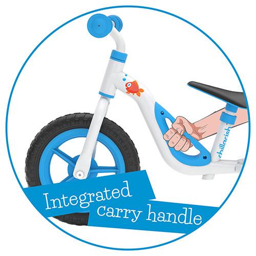 Bicicleta de echilibru, Chillafish Charlie Blue, Usoara, Cu ghidon si sa reglabile, Greutate 2.5 Kg, Cu roti din spuma EVA, 10 inch, Pentru 18-48 luni - 1