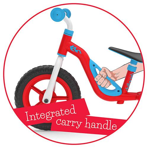Bicicleta de echilibru, Chillafish Charlie Red, Usoara, Cu ghidon si sa reglabile, Greutate 2.5 Kg, Cu roti din spuma EVA, 10 inch, Pentru 18-48 luni - 1