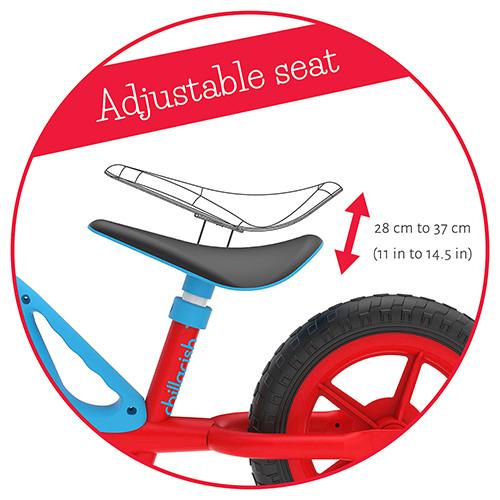 Bicicleta de echilibru, Chillafish Charlie Red, Usoara, Cu ghidon si sa reglabile, Greutate 2.5 Kg, Cu roti din spuma EVA, 10 inch, Pentru 18-48 luni - 4