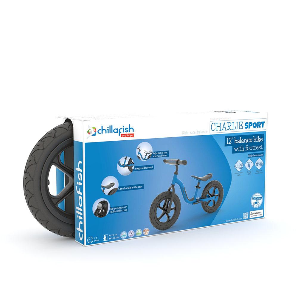 Bicicleta de echilibru Chillafish Charlie Sport Navy 12 inch reglabila, ghidon din spuma, suport picioare, greutate admisa 35 kg - 4