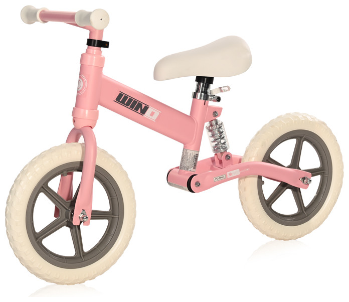 Bicicleta copii fara pedale Lorelli Wind Pink, roti din spuma EVA, amortizor reglabil care ajuta la absorbtia socurilor, scaun reglabil de la 47 cm pana la 50 cm, 12 inch, varsta 2-5 ani, maxim 25 de kg