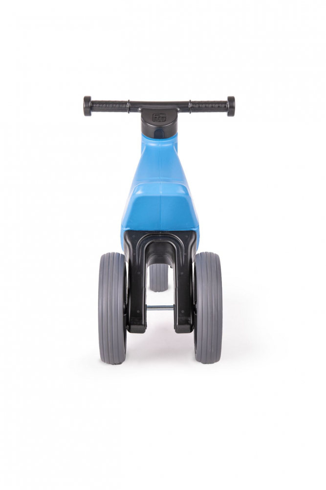 Tricicleta copii fara pedale 2 in 1 cu cosulet pentru ghidon Funny Wheels Rider Sport AlbastruNegru, inaltime scaun 27-29 cm, raza de viraj limitata, de la 18 luni, greutate maxima admisa 25 Kg - 2
