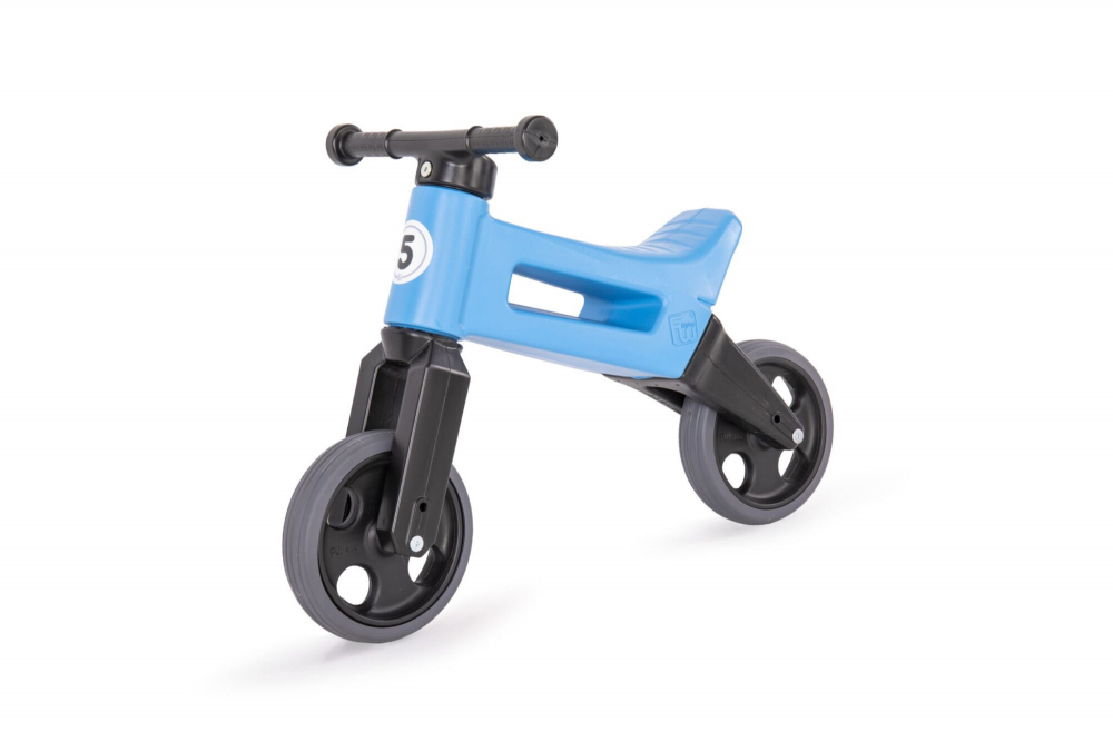 Tricicleta copii fara pedale 2 in 1 cu cosulet pentru ghidon Funny Wheels Rider Sport AlbastruNegru, inaltime scaun 27-29 cm, raza de viraj limitata, de la 18 luni, greutate maxima admisa 25 Kg - 4