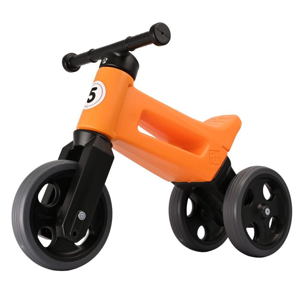 Bicicleta fara pedale 2 in 1 cu cosulet pentru ghidon Funny Wheels Rider Sport Portocaliu