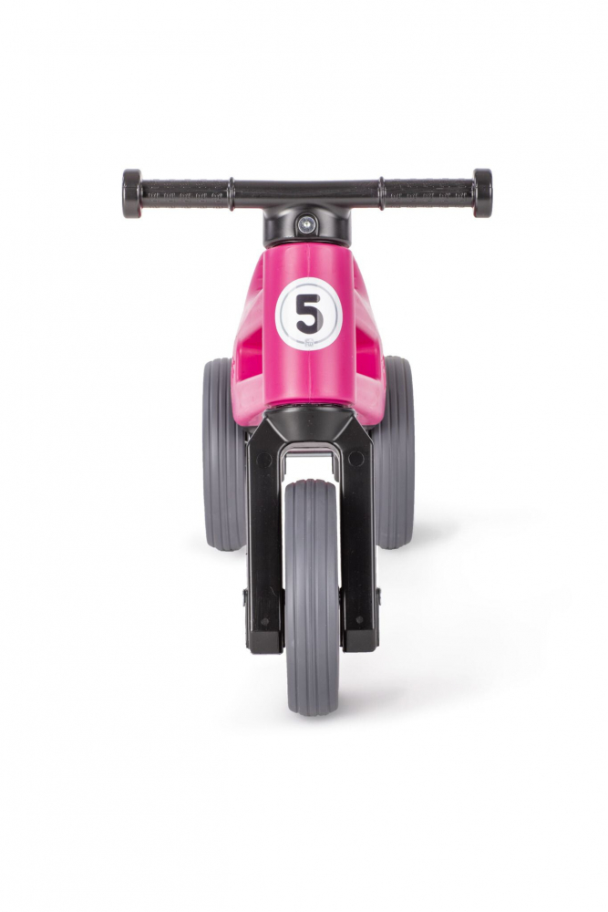 Tricicleta copii fara pedale 2 in 1 cu cosulet pentru ghidon Funny Wheels Rider Sport RozNegru, inaltime scaun 27-29 cm, raza de viraj limitata, de la 18 luni, greutate maxima admisa 25 Kg - 3