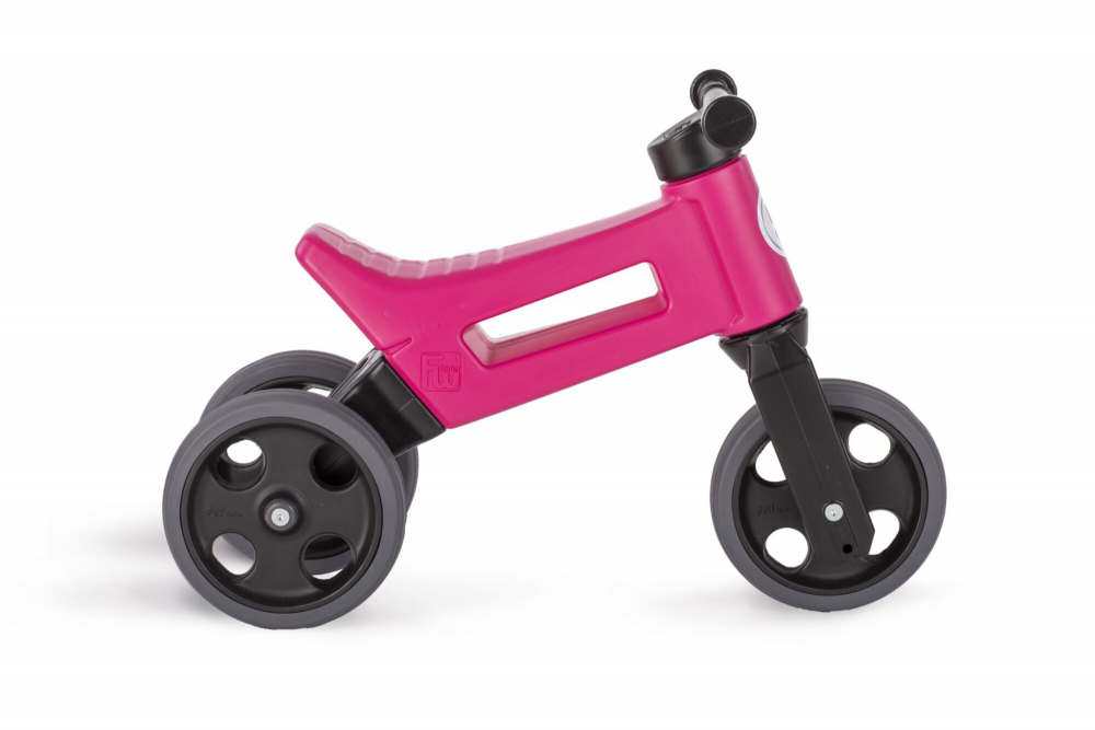 Tricicleta copii fara pedale 2 in 1 cu cosulet pentru ghidon Funny Wheels Rider Sport RozNegru, inaltime scaun 27-29 cm, raza de viraj limitata, de la 18 luni, greutate maxima admisa 25 Kg - 6