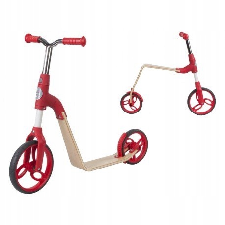 Trotineta pentru copii Sun Baby 006 EVO 360 Red, transformabila in bicicleta de echilibru fara pedale, vasrta 3-5 ani, greutatea maxima 20 kg, roti mari cauciucate, frana de picior pe roata din spate - 9