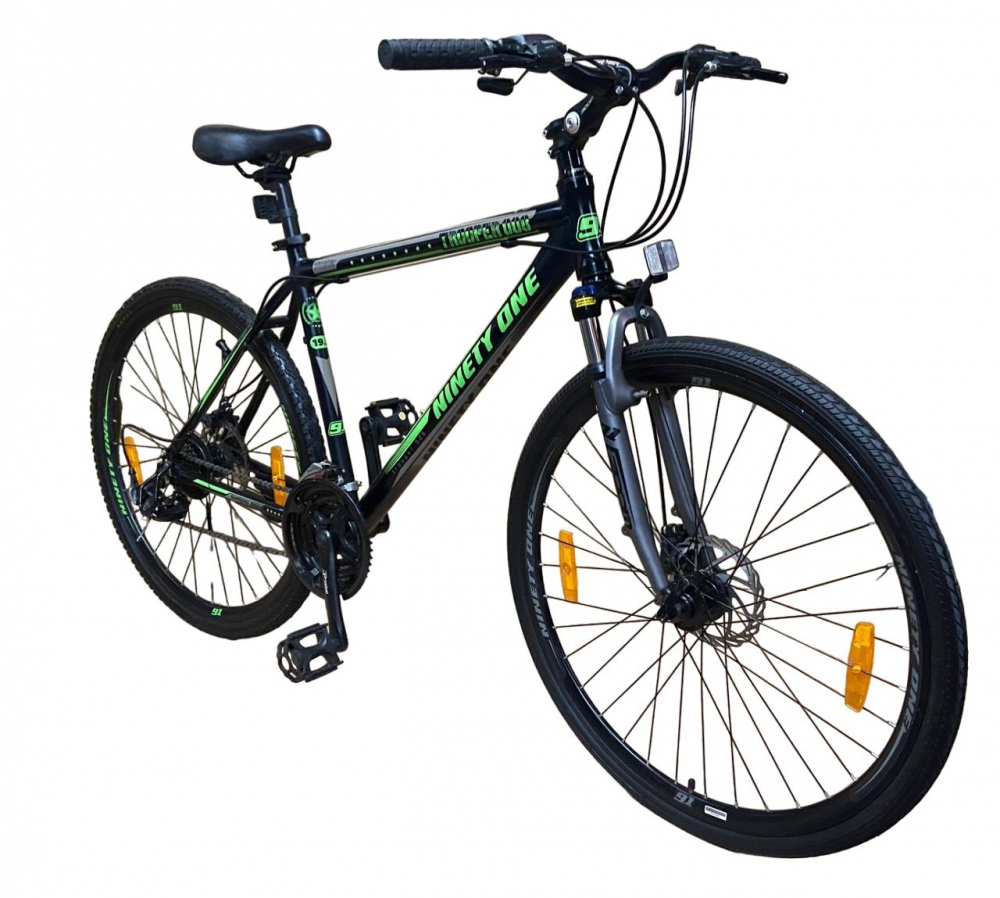 Bicicleta hibrida 700c, de munte si oras, cadru 18 inch aluminiu, 21 viteze shimano, frane pe disc
