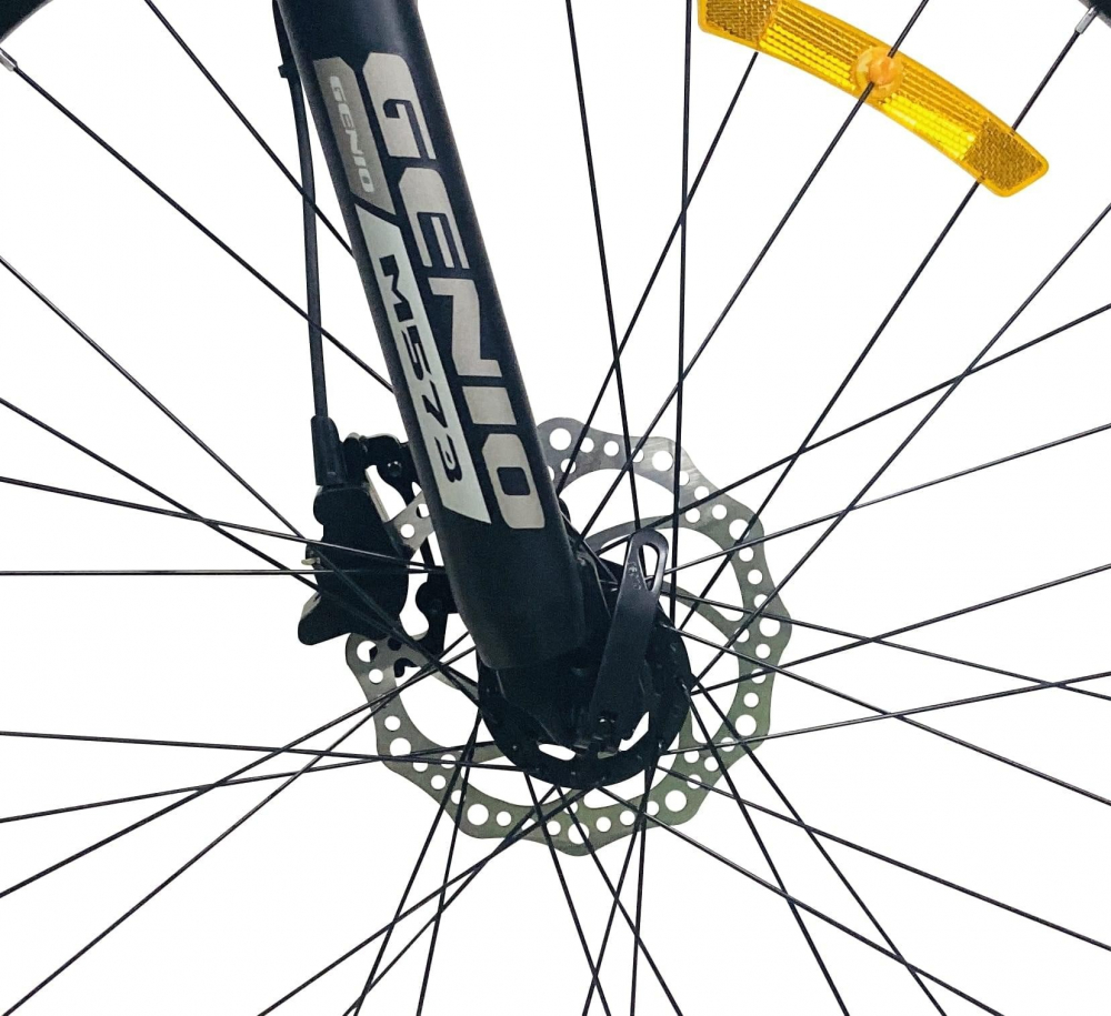 Bicicleta mountain bike 27.5 inch, schimbator 27 viteze, cadru aluminiu, frane mecanice, rosu, genio - 2 | YEO