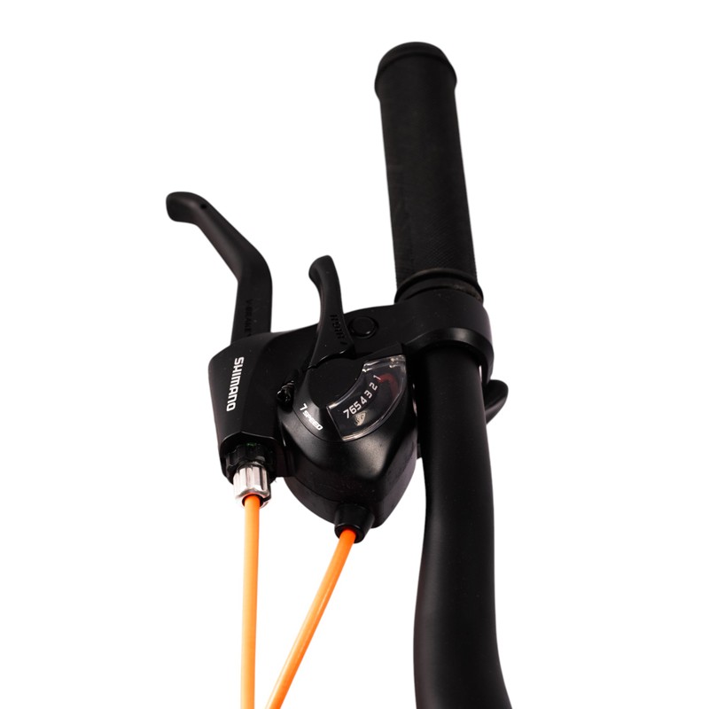 Bicicleta mtb 26 inch, schimbator shimano cu 21 viteze, suspensii fata, cadru otel, jante aluminiu, negru-portocaliu - 1 | YEO