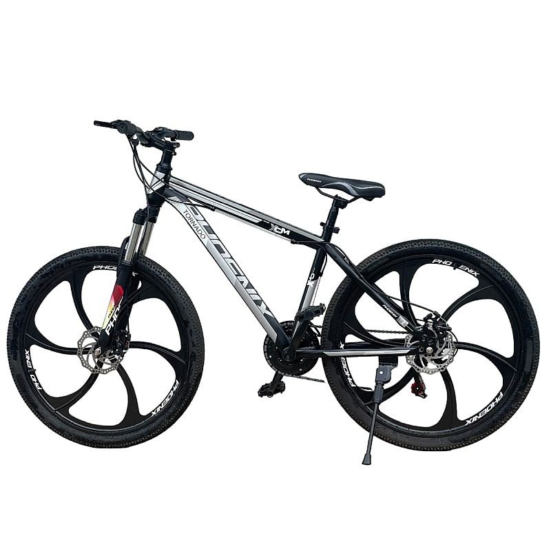Bicicleta mtb 26 inch, shimano 21 viteze, frane pe disc, cadru din otel, tornado, black