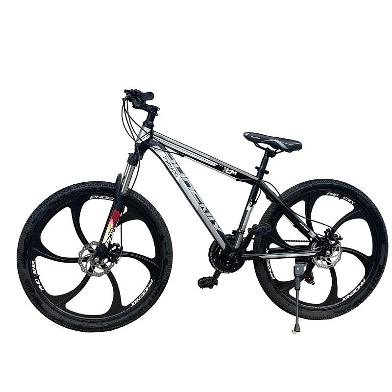 Bicicleta mtb 26 inch, shimano 21 viteze, frane pe disc, cadru din otel, tornado, black - 1 | YEO