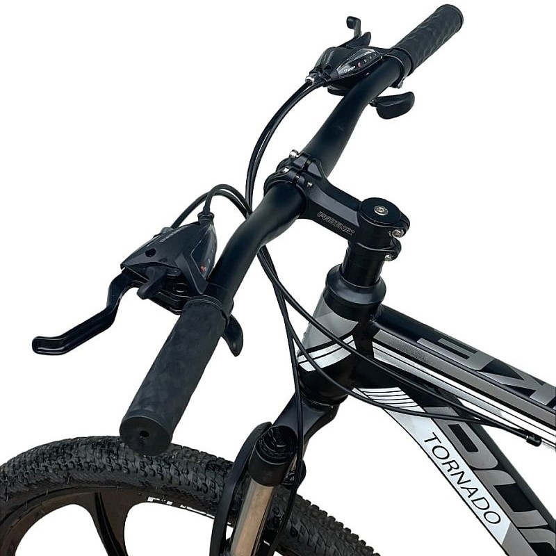 Bicicleta mtb 26 inch, shimano 21 viteze, frane pe disc, cadru din otel, tornado, black - 5