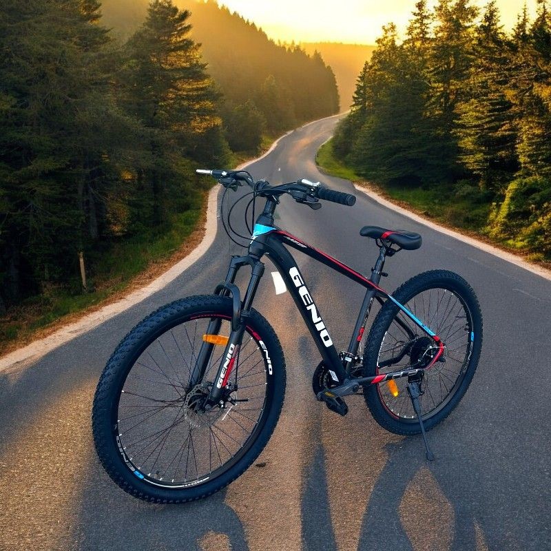 Bicicleta mtb hardtail 27.5 inch, 27 viteze, frane pe disc, cadru aluminiu 17 inch, genio