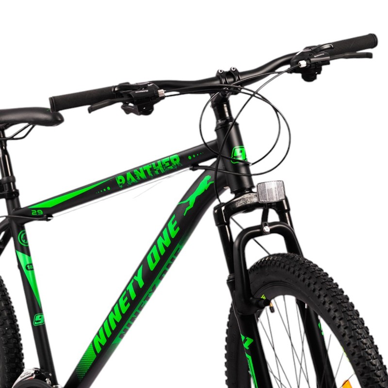 Bicicleta panther 29 inch, frane pe disc, 21 viteze, cadru otel, negru-verde - 8