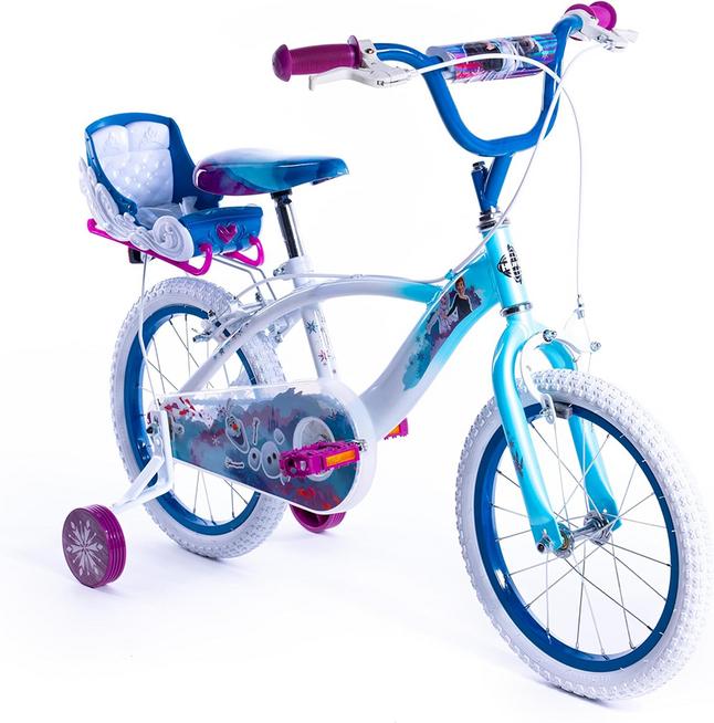 Bicicleta pentru copii Huffy Frozen 16 inch cu roti ajutatoare si cosulet