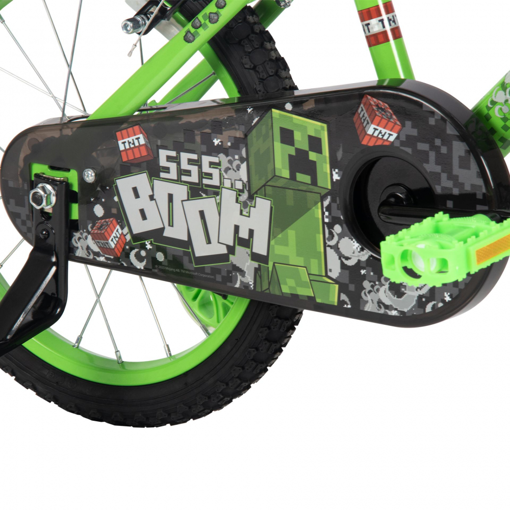 Bicicleta pentru copii Huffy Minecraft Green 16 inch cu roti ajutatoare luminoase - 2 | YEO