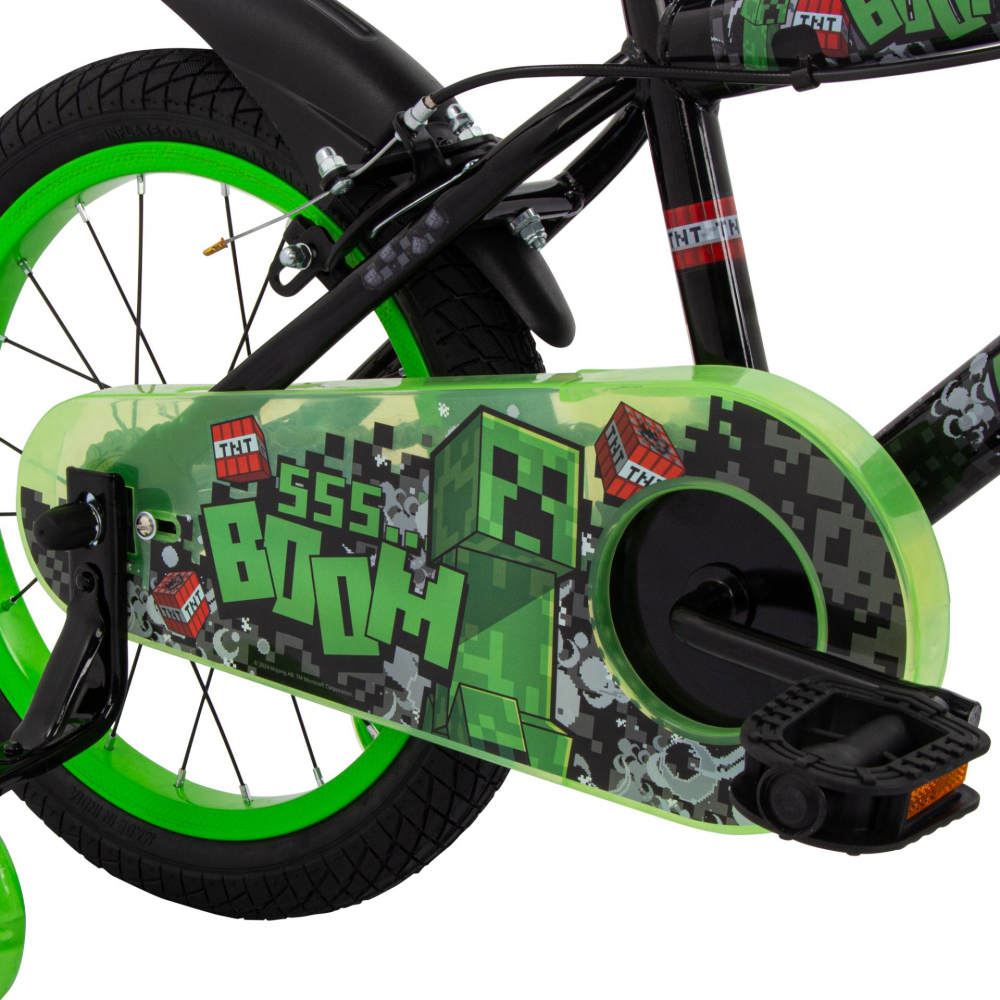 Bicicleta pentru copii Huffy Minecraft Black 16 inch cu roti ajutatoare luminoase - 5