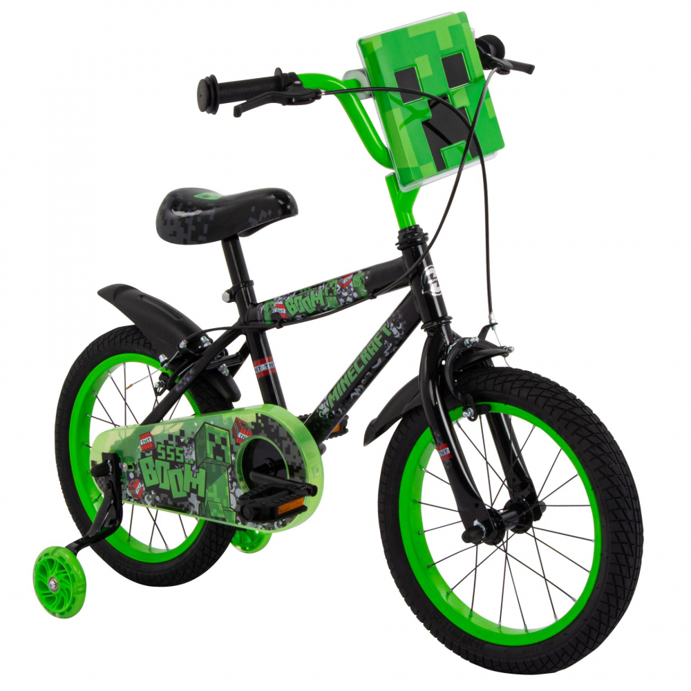 Bicicleta pentru copii Huffy Minecraft Black 16 inch cu roti ajutatoare luminoase - 7