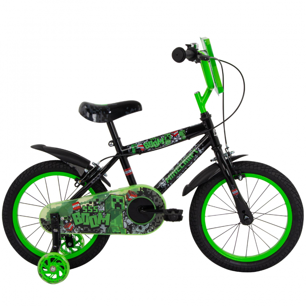 Bicicleta pentru copii Huffy Minecraft Black 16 inch cu roti ajutatoare luminoase - 8