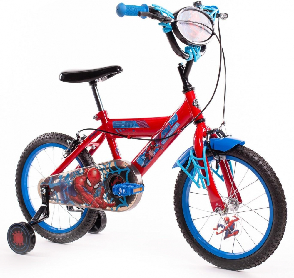 Bicicleta pentru copii Huffy Spiderman 16 inch cu roti ajutatoare