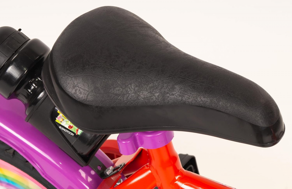 Bicicleta pentru copii Toimsa Miraculous Violet 16 inch cu roti ajutatoare, suport si sticla de apa, frana pe janta fata, frana cu tambur spate, ghidon reglabil pe inaltime, inaltime copil recomandata 110-120 cm - 3