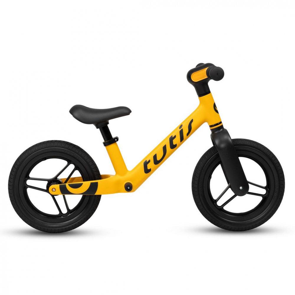 Bicicleta pentru copii Tutis Galben 12 inch cu sezut reglabil si suport picioare