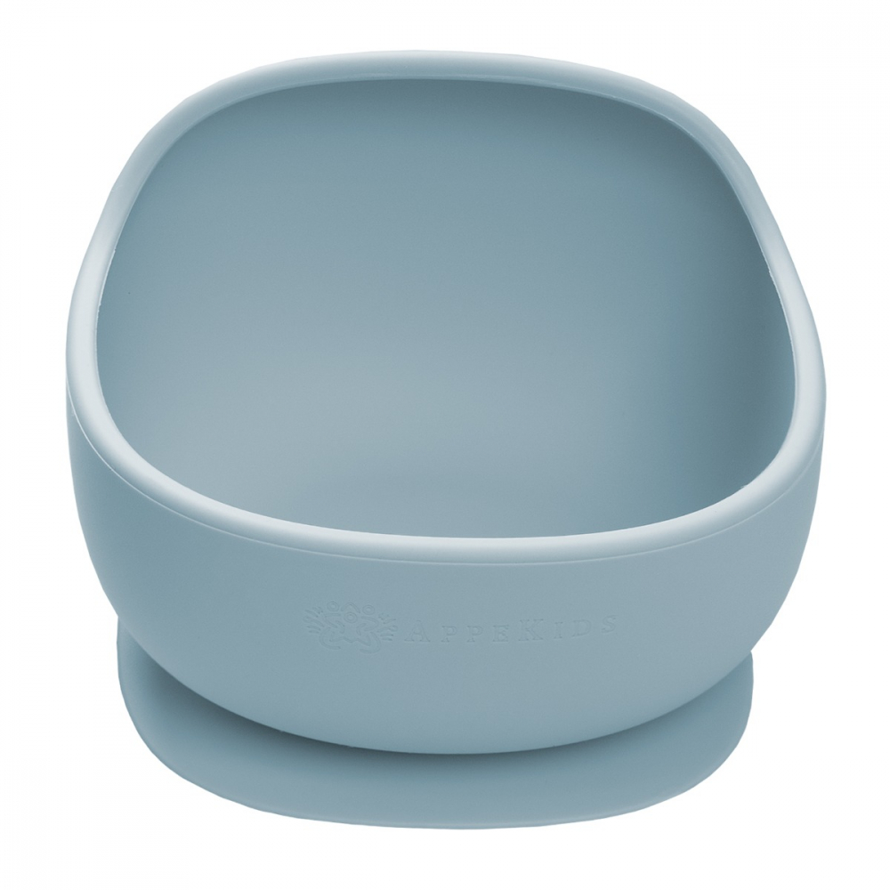 Bol din silicon cu ventuza AppeKids Classic Aqua Blue