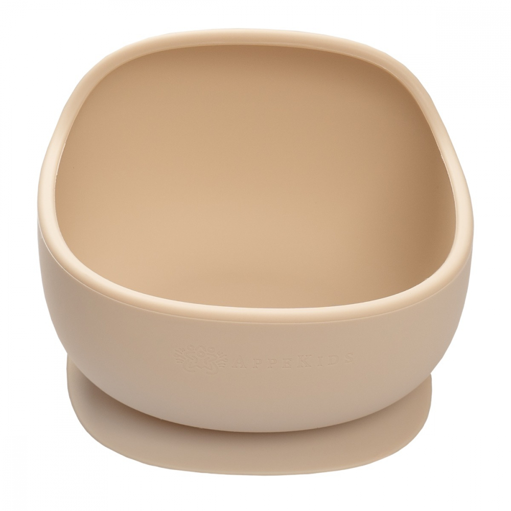 Bol din silicon cu ventuza AppeKids Classic Bubble Beige