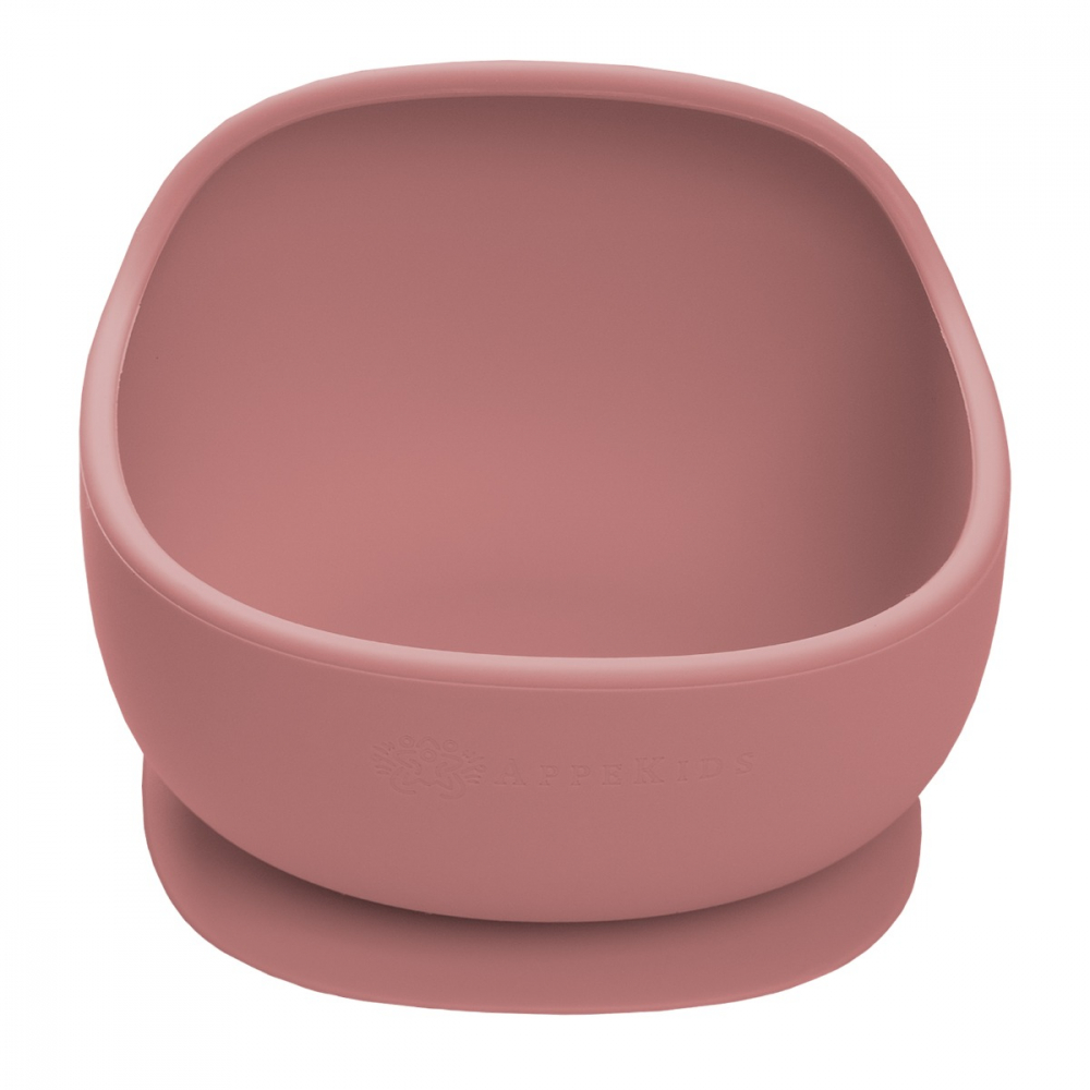 Bol din silicon cu ventuza AppeKids Classic Old Rose