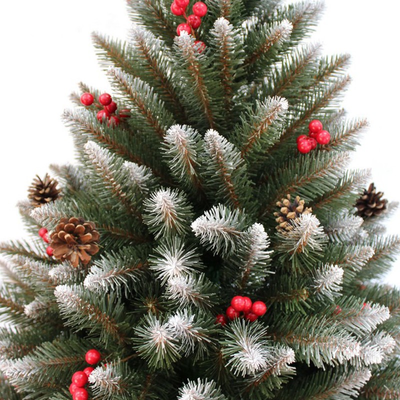 Brad artificial, conuri de brad si fructe rosii, cherry tree 180 cm, aspect nins - 1 | YEO