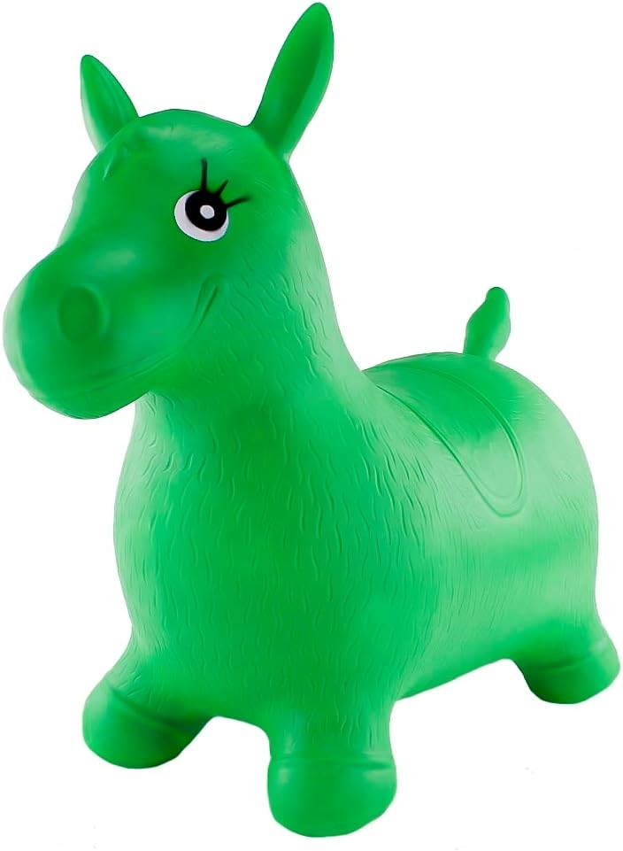 Calut gonflabil din cauciuc, jucarie pentru sarit, verde, 58x26x52 cm - 3 | YEO