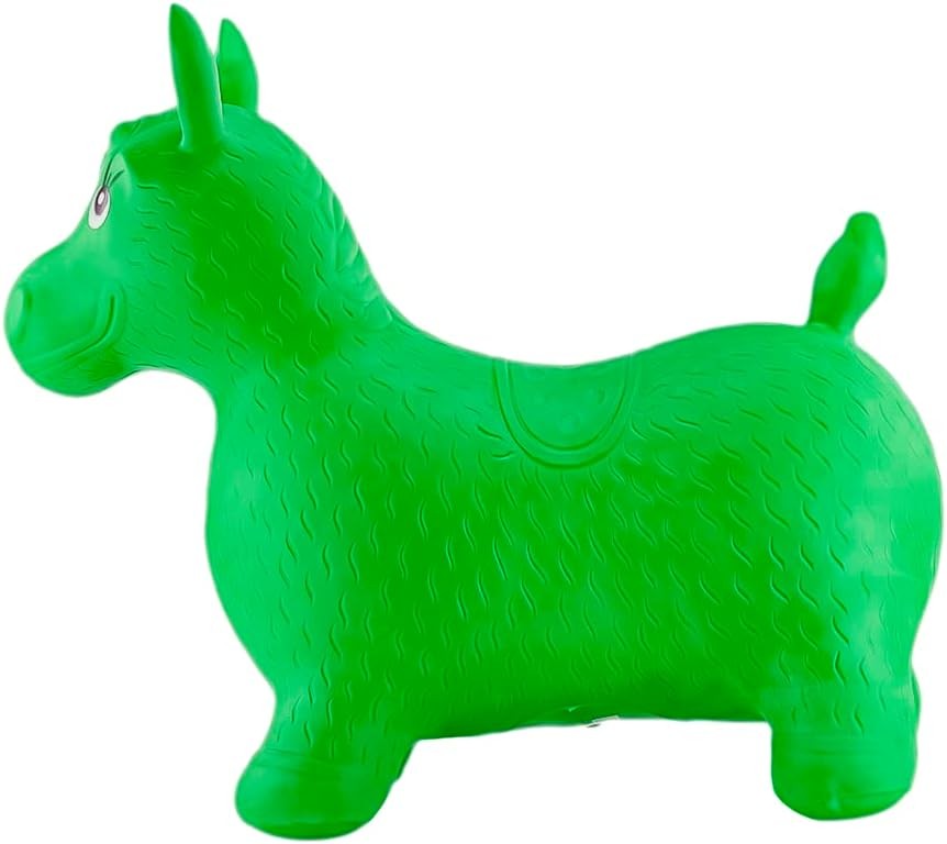 Calut gonflabil din cauciuc, jucarie pentru sarit, verde, 58x26x52 cm