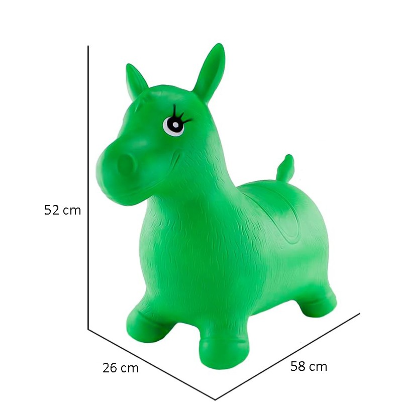 Calut gonflabil din cauciuc, jucarie pentru sarit, verde, 58x26x52 cm - 1 | YEO
