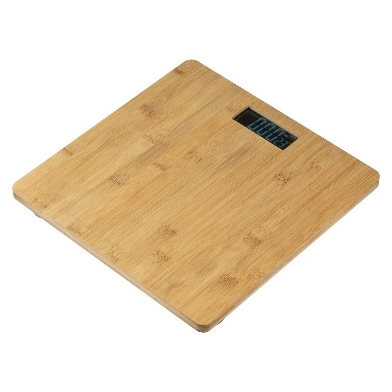 Cantar corporal digital, 180 kg, afisaj lcd, aspect bambus, 28x28 cm - 1 | YEO