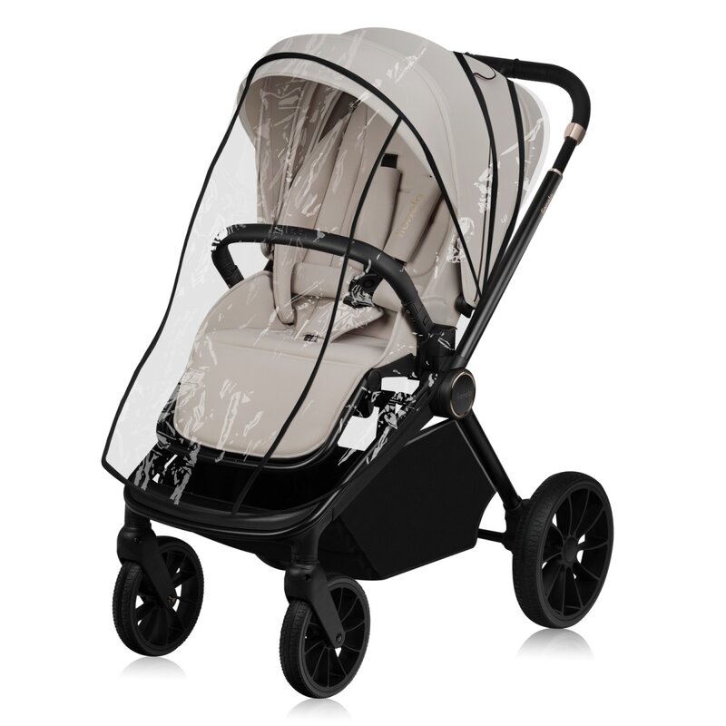 Carucior 2 in 1, Lionelo, Mika Plus, Cadru din aluminiu, Cu landou intarit si salteluta moale, Reversibil, Cu sistem de ventilatie 3D, Cu accesorii, Pana la 22 kg, Conform cu EN1888-1 EN1888-2, EN1466, Bej - 3