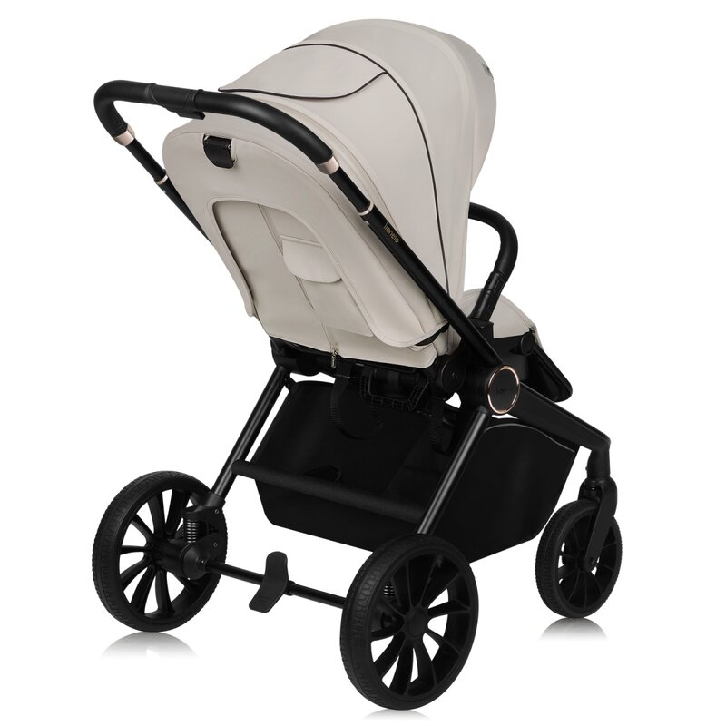 Carucior 2 in 1, Lionelo, Mika Plus, Cadru din aluminiu, Cu landou intarit si salteluta moale, Reversibil, Cu sistem de ventilatie 3D, Cu accesorii, Pana la 22 kg, Conform cu EN1888-1 EN1888-2, EN1466, Bej - 4